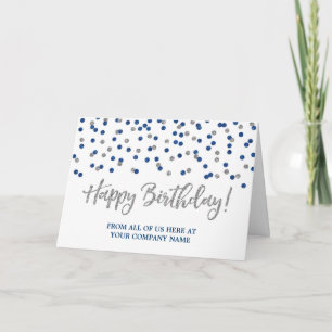 Silver Gold Dots Business From Group Birthday Card Karte