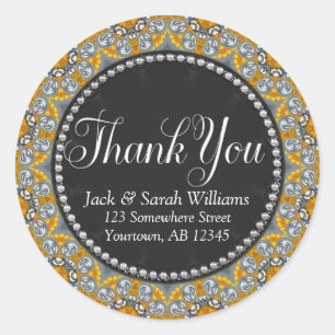 Silver Gold Eastern Gevor Tag Vielen Dank für Ihre Runder Aufkleber