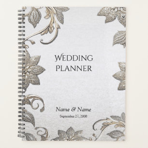 Silver Gold Floral Planner Planer