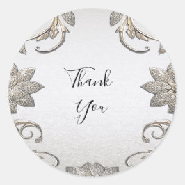 Silver Gold Floral Sticker