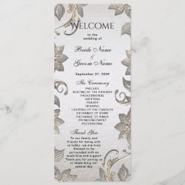 Silver Gold Floral Wedding Program Programm