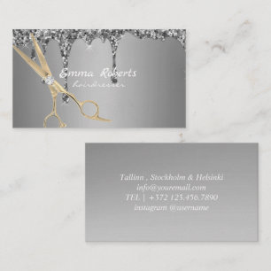 Silver Gold Friseur Gradient Glitzer Moderner Visitenkarte