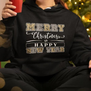 Silver Gold Frohe Weihnachten Glück Neujahr Hoodie