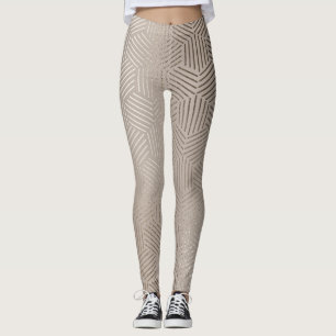 Silver/Gold Geometric Designer Frauen Leggings