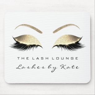 Silver Gold Glitzer Branding Beauty Lashes White Mousepad