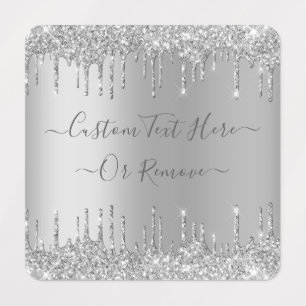 Silver Gold Glitzer Tropfen aus Metall Etiketten