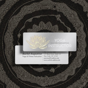 Silver Gold Lotus Yoga Meditation Reiki Instructor Mini Visitenkarte