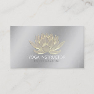 Silver Gold Lotus Yoga Meditation Reiki Instructor Visitenkarte
