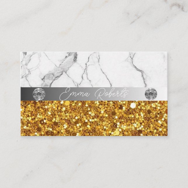 Silver Gold Marbour Diamond Coach Business Card Visitenkarte (Vorderseite)