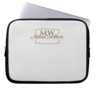 Silver Gold Monogram Name Script Laptopschutzhülle