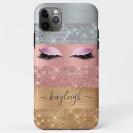 Silver Gold Rose Gold Glitzer Beauty Eyelash Case-Mate iPhone Hülle
