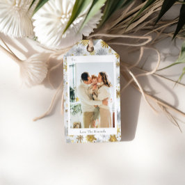 Silver & Gold Snowflake Foto Weihnachtsgeschenk Ta Geschenkanhänger