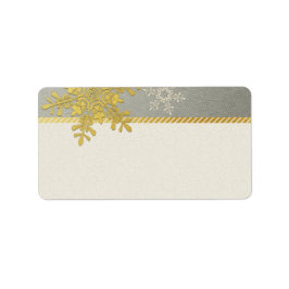 Silver Gold Snowflake Hochzeitsplatten Adressaufkleber