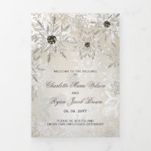 Silver Gold Snowflake Winter Wedding