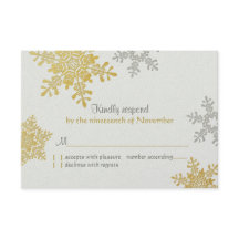 Silver Gold Snowflake Winter Wedding Repair Card