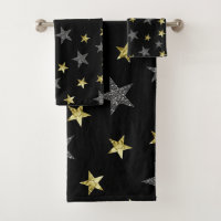 Silver & Gold Stars Black Hollywood Star Glam