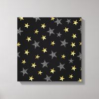 Silver & Gold Stars Black Hollywood Star Party
