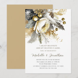 Silver Gold Weihnachts Winter Bible Verse Hochzeit Einladung