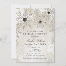 Silver Gold Winter Brautparty Einladung