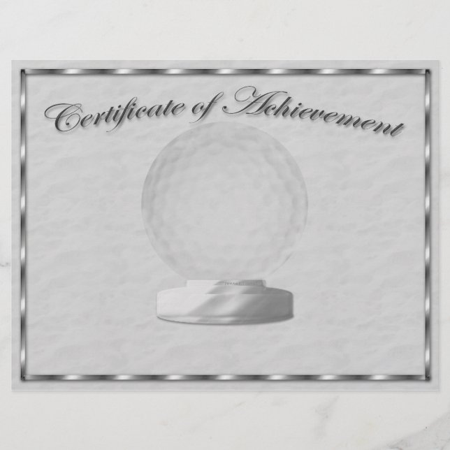 Silver Golf Certificate of Achievement Flyer (Vorne)