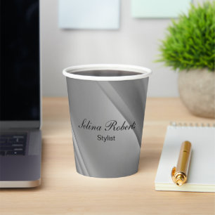 Silver-Gradient-Diagonallinien Pappbecher