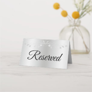 Silver Gradient Elegant Blüh Wedding vorbehalten Platzkarte
