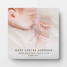 Silver Gradient New Babyfoto & Birth Record Fotoplatte