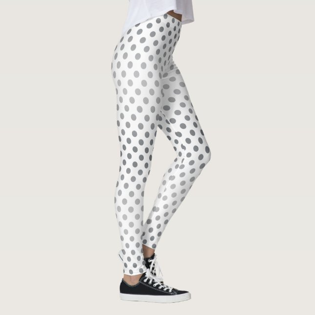 Silver Gradient Polka Dots von Shirley Taylor Leggings (Rechts)