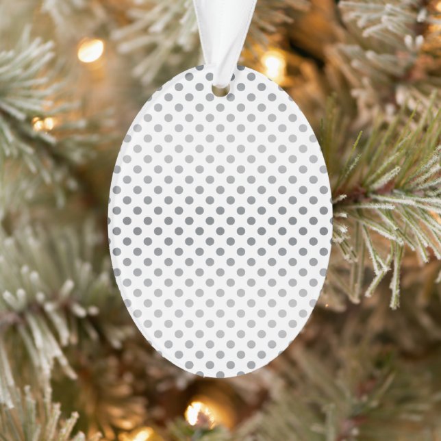 Silver Gradient Polka Dots von Shirley Taylor Ornament (Baum)