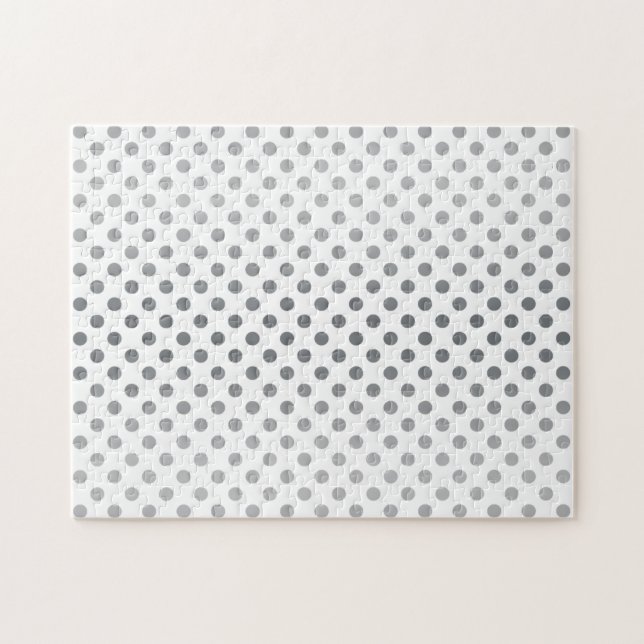 Silver Gradient Polka Dots von Shirley Taylor Puzzle (Horizontal)