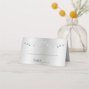Silver Gradient & Vintag Blüh Elegante Hochzeit Platzkarte