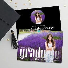 Silver Graduate Modern Foto Template Folieneinladung