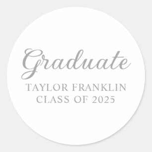Silver Graduate Runder Aufkleber