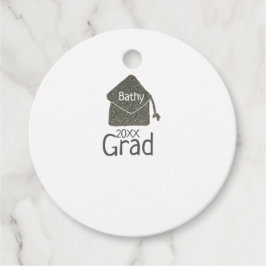 Silver Graduation Cap Glitzer hinzufügen Name grad Geschenkanhänger