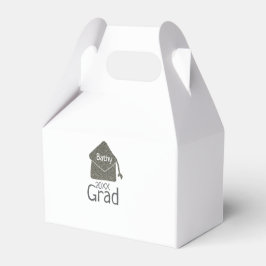 Silver Graduation Cap Glitzer hinzufügen Name grad Geschenkschachtel
