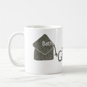 Silver Graduation Cap Glitzer hinzufügen Name grad Kaffeetasse