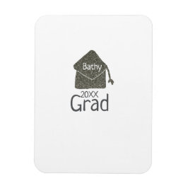 Silver Graduation Cap Glitzer hinzufügen Name grad Magnet
