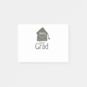 Silver Graduation Cap Glitzer hinzufügen Name grad Post-it Klebezettel