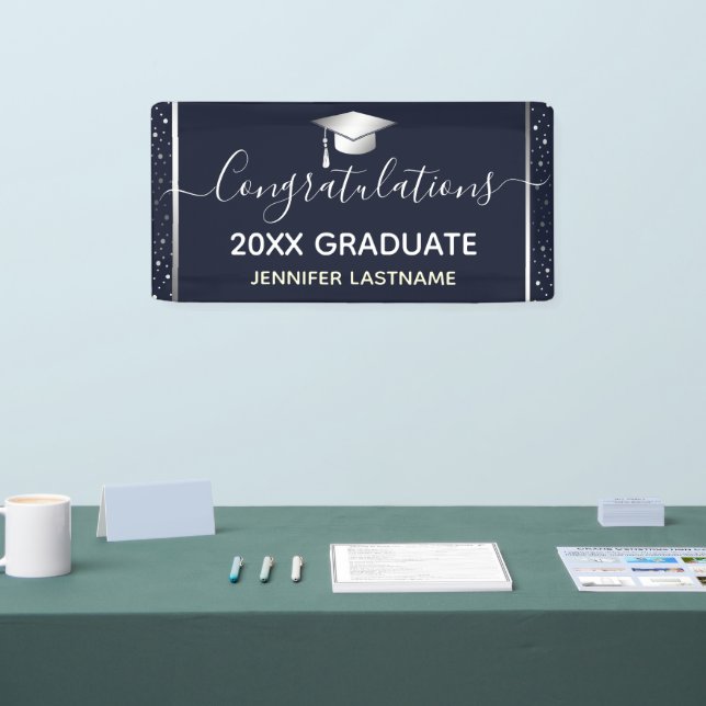 Silver Graduation Party Budget Banner (Messe)