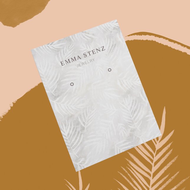 Silver Grau & Dusty Pink Palm Earring Display Card (Von Creator hochgeladen)