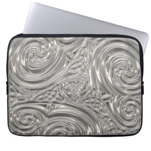 Silver grau elegante art nouveau abstrakt laptopschutzhülle