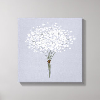 Silver Gray Background Single Floral Bouquet Leinwanddruck