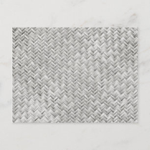 Silver Gray Basket Weave Geometric Muster Postkarte