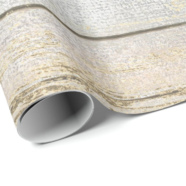 Silver Gray Beach Champaign Gold Wood Rustic Geschenkpapier (Rolleneckpunkt)