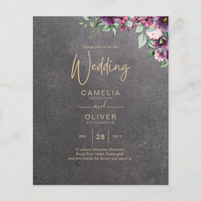 Silver Gray Berry Floral Wedding Winter Fall (Vorderseite)
