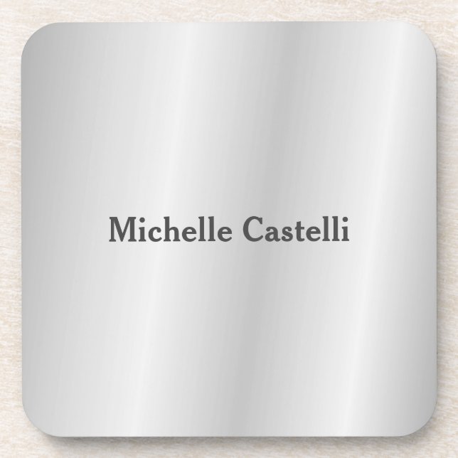 Silver Gray Beruflich Einzigartig klassisch einfac Getränkeuntersetzer (Vorderseite)