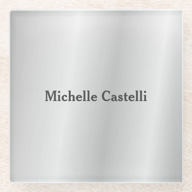 Silver Gray Beruflich Einzigartig klassisch einfac Glasuntersetzer (Vorderseite)