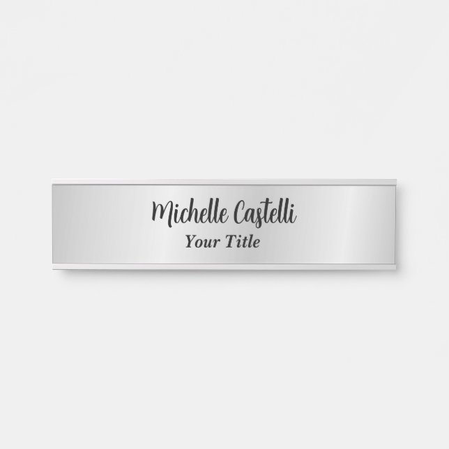 Silver Gray Beruflich Einzigartig klassisch einfac Türschild (Vorderseite )