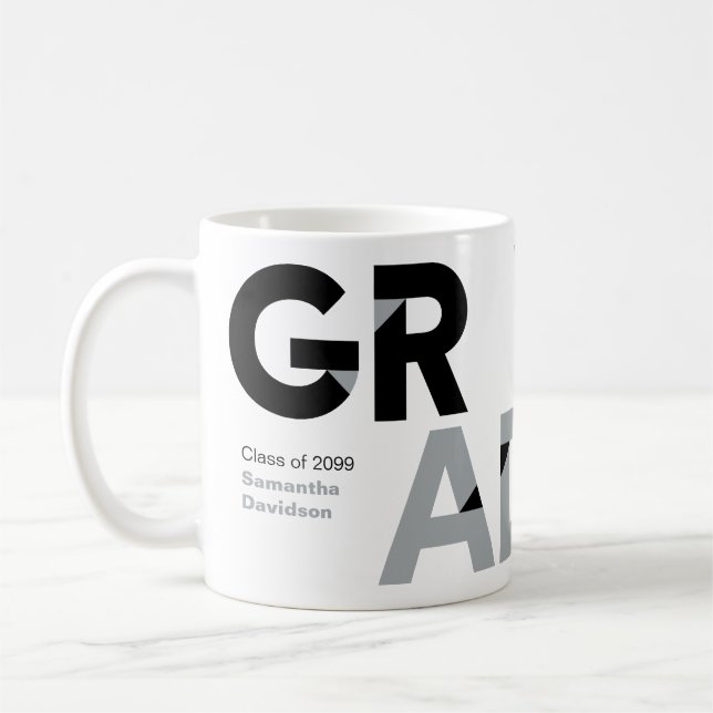 Silver Gray Big Bold; Abschluss für angle-Cut Lett Kaffeetasse (Links)
