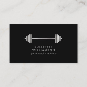 Silver Gray & Black Personal Trainer Social Media Visitenkarte